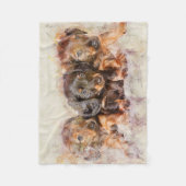 Drie Cute Puppies Fleece Deken (Voorkant)
