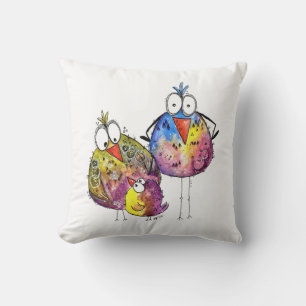 Drie Cute Whimsical Colorful Birds Kussen