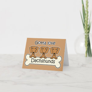 Drie Dachshunds Kaart