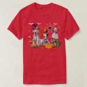 Drie Dalmatische Hogs Halloween Mummy Scary P T-shirt (Design voorkant)