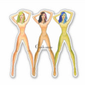 Drie dames met lange poten, permanent Thunder_Cove Sticker (Voorkant)