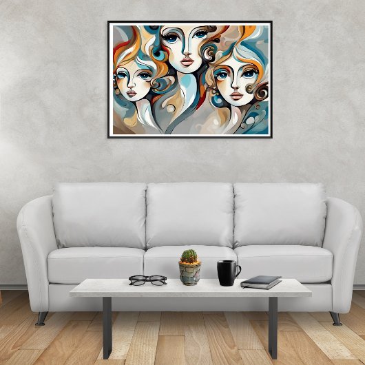 Drie dames Modern Art Poster