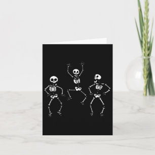 Drie dansende Funny Skeletons Halloween Kaart