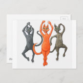 Drie dansende katten briefkaart (Voorkant / Achterkant)