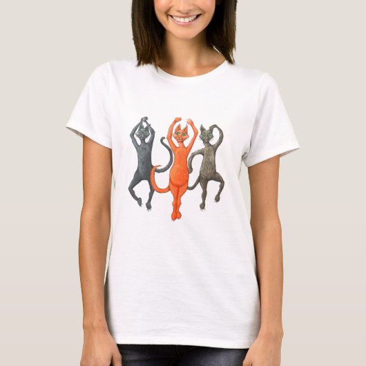 Drie dansende katten t-shirt (Voorkant)