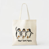 Drie Dansende Pinguins Canvas tas (Voorkant)