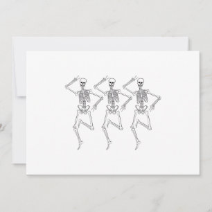 Drie dansende skeletten kaart