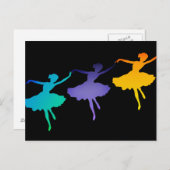 Drie dansers op zwart briefkaart (Voorkant / Achterkant)