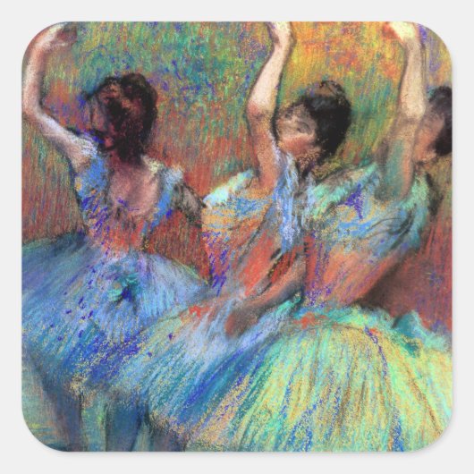 Drie dansers van Degas Vierkante Sticker (Voorkant)