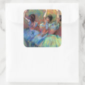 Drie dansers van Degas Vierkante Sticker (Tas)