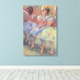 Drie dansers van Edgar Degas, balletkunst Canvas Afdruk