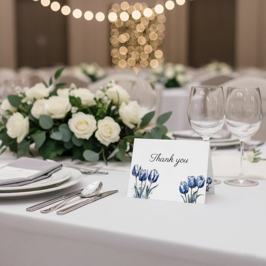 Drie Delftsblauwe Tulpen Bedankkaart