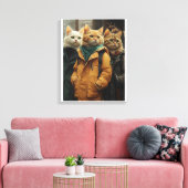 Drie detectives op het Hoesje Canvas Afdruk (Insitu (Woonkamer))