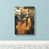 Drie detectives op het Hoesje Canvas Afdruk (Insitu (Houten vloer))