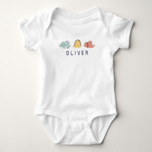 Drie dinosauriërs Aangepaste naam baby Romper