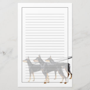 Drie Dobermans op de as Briefpapier