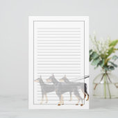 Drie Dobermans op de as Briefpapier (Staand voorkant)