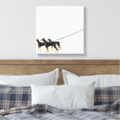 Drie Dobermans op de as Canvas Afdruk (Insitu (Slaapkamer))