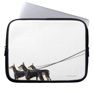 Drie Dobermans op de as Laptop Sleeve