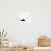Drie Dobermans op de as Poster (Keuken)