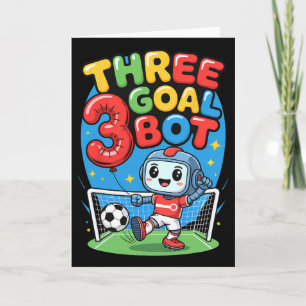 Drie doelpunten robot voetbal liefhebber 3e verjaa kaart