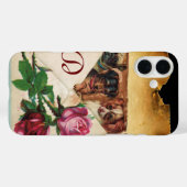 DRIE DOGGIEËN MET ROZEN MONOGRAM Case-Mate iPhone CASE (Achterkant (horizontaal))