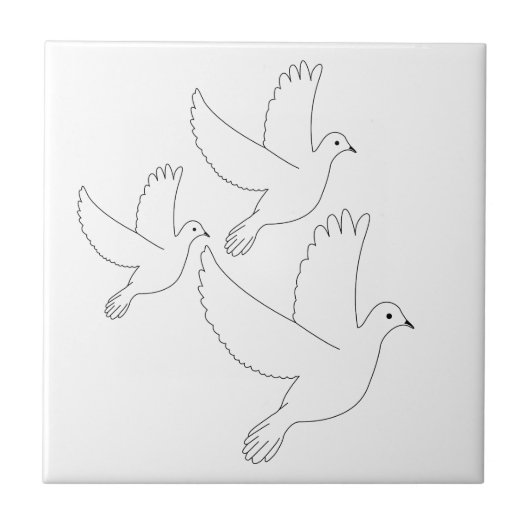 Drie Doves Tile/Trivett Tegeltje (Voorkant)