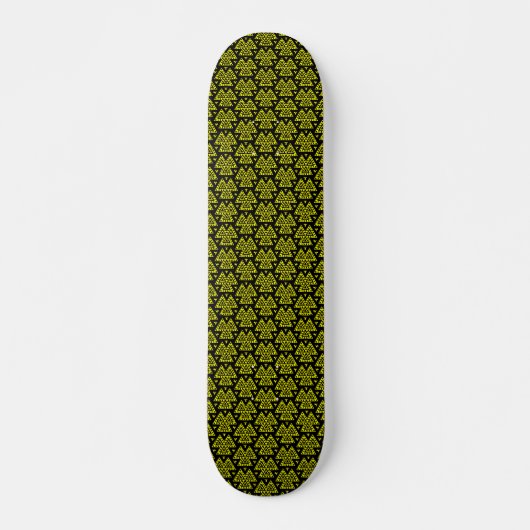 Drie driehoeken v1 - zwart en geel skateboard (Voorkant)