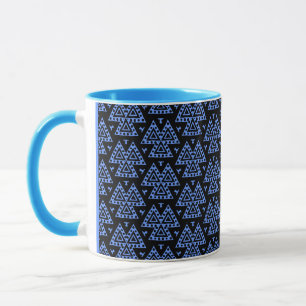 Drie driehoeken v2 - blauw mok
