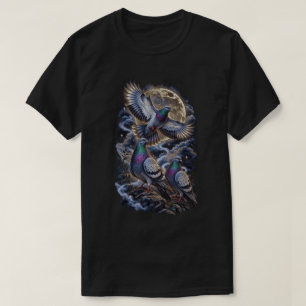 Drie Duiven Vintage Grafisch, Retro Duif T-shirt