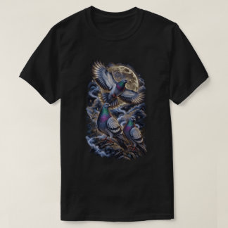 Drie Duiven Vintage Grafisch, Retro Duif T-shirt