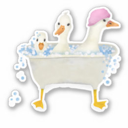 Drie eenden in een bubbelbad sticker