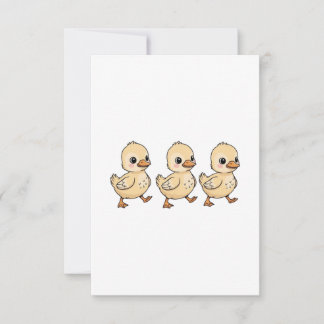 Drie eendjes lopen achter elkaar – Schattig Bedankkaart