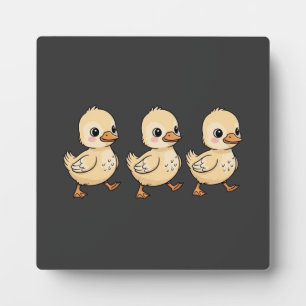 Drie eendjes lopen in een rij – Schattig Fotoplaat