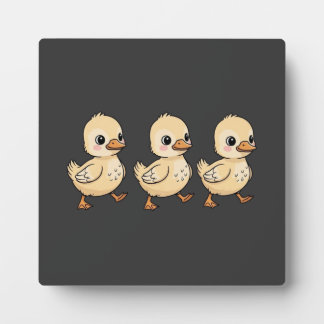 Drie eendjes lopen in een rij – Schattig Fotoplaat