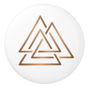 Drie-eenheidsknoop - Minimalistische bronzen lijnk Keramische Knop