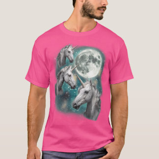 Drie Eenhoorn Maan 3 Magische Fantasy Mythische Ho T-shirt