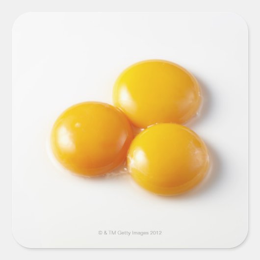 Drie eidooiers vierkante sticker (Voorkant)