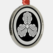 Drie eikenbladeren(1) in de cirkel metalen ornament (Rechts)