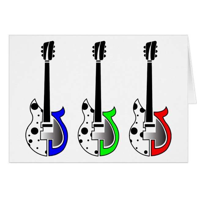 Drie elektrische gitaren - Neon Pop Art (Voorkant Horizontaal)