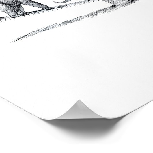 Drie Elephans op een dierenkunst in de Seesaw Poster (Hoek)