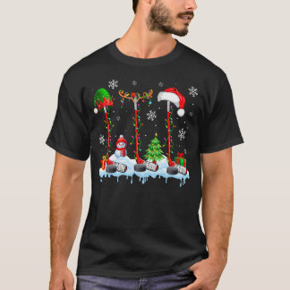 Drie Elf Santa Rendier Hockey Uitrustingen Xmas Pl T-shirt
