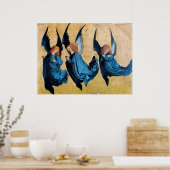 DRIE ENGELEN IN BLAUW POSTER (Keuken)