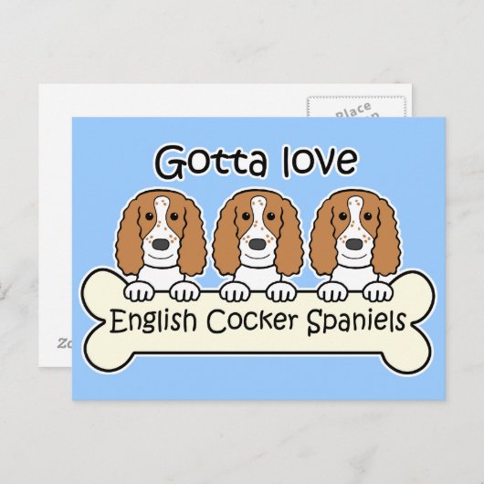 Drie Engelse Cocker Spaniels Briefkaart (Voorkant / Achterkant)
