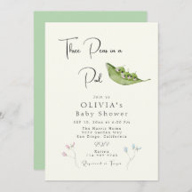 Drie erwten in een pod Baby shower
