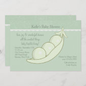 Drie erwten in een uitnodiging tot het Baby shower (Voorkant / Achterkant)