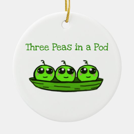 Drie erwten in Pod Triplet Ornament Shower Gift (Voorkant)