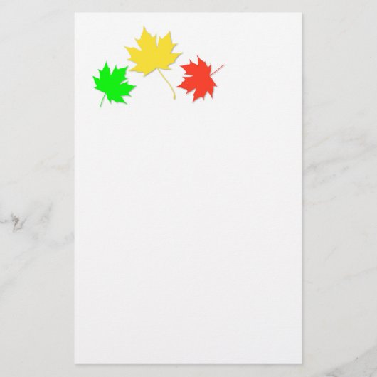 Drie esdoornbladeren briefpapier (Voorkant)