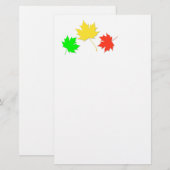 Drie esdoornbladeren briefpapier (Voorkant / Achterkant)