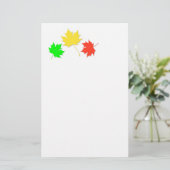 Drie esdoornbladeren briefpapier (Staand voorkant)